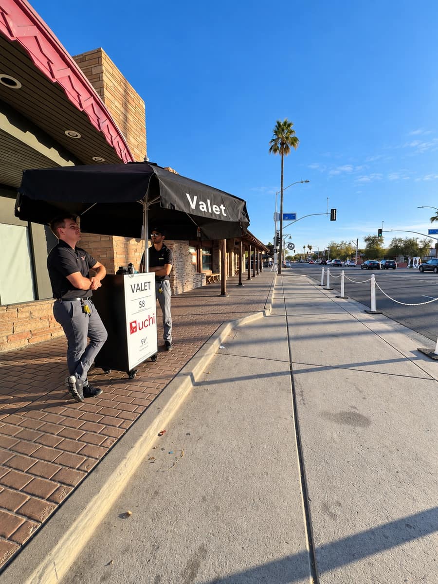 Royal Valet attendants at the valet stand outside Uchi